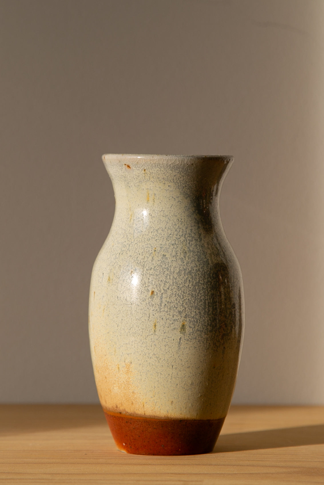 Cream and Pale Blue Vase