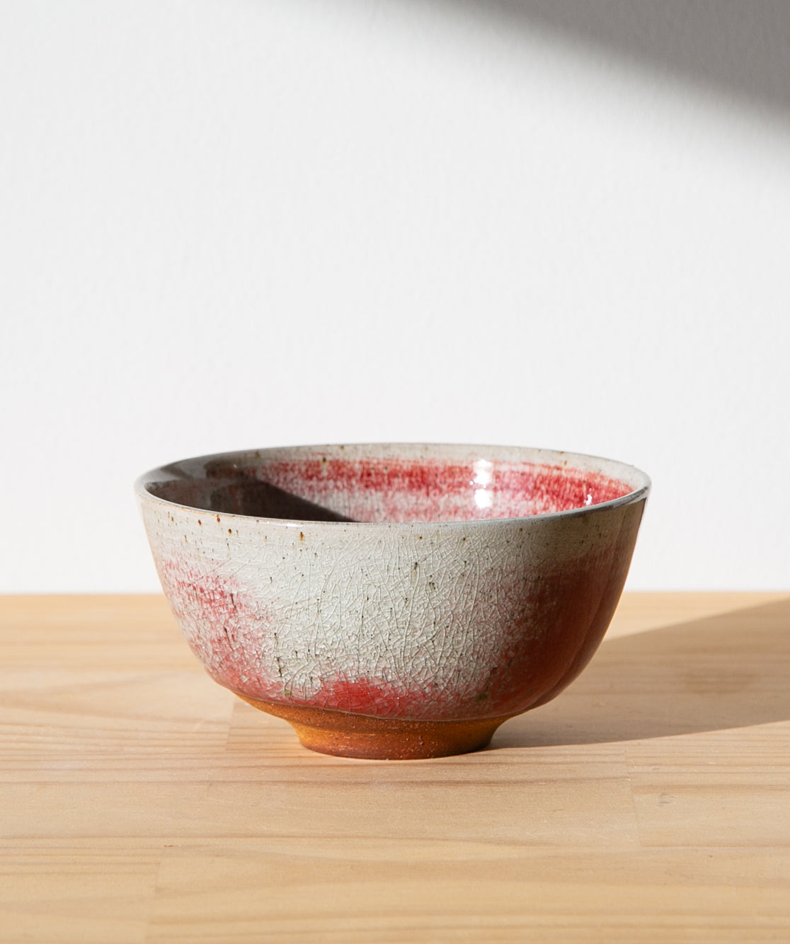 Blushing red tea bowl