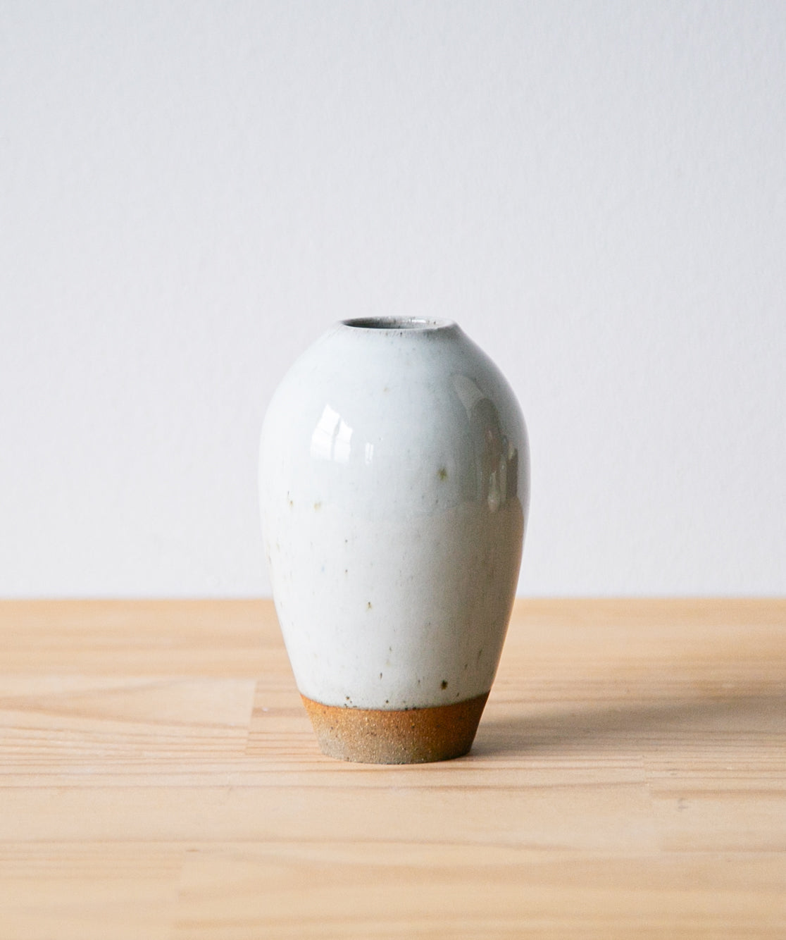 Speckled white vase