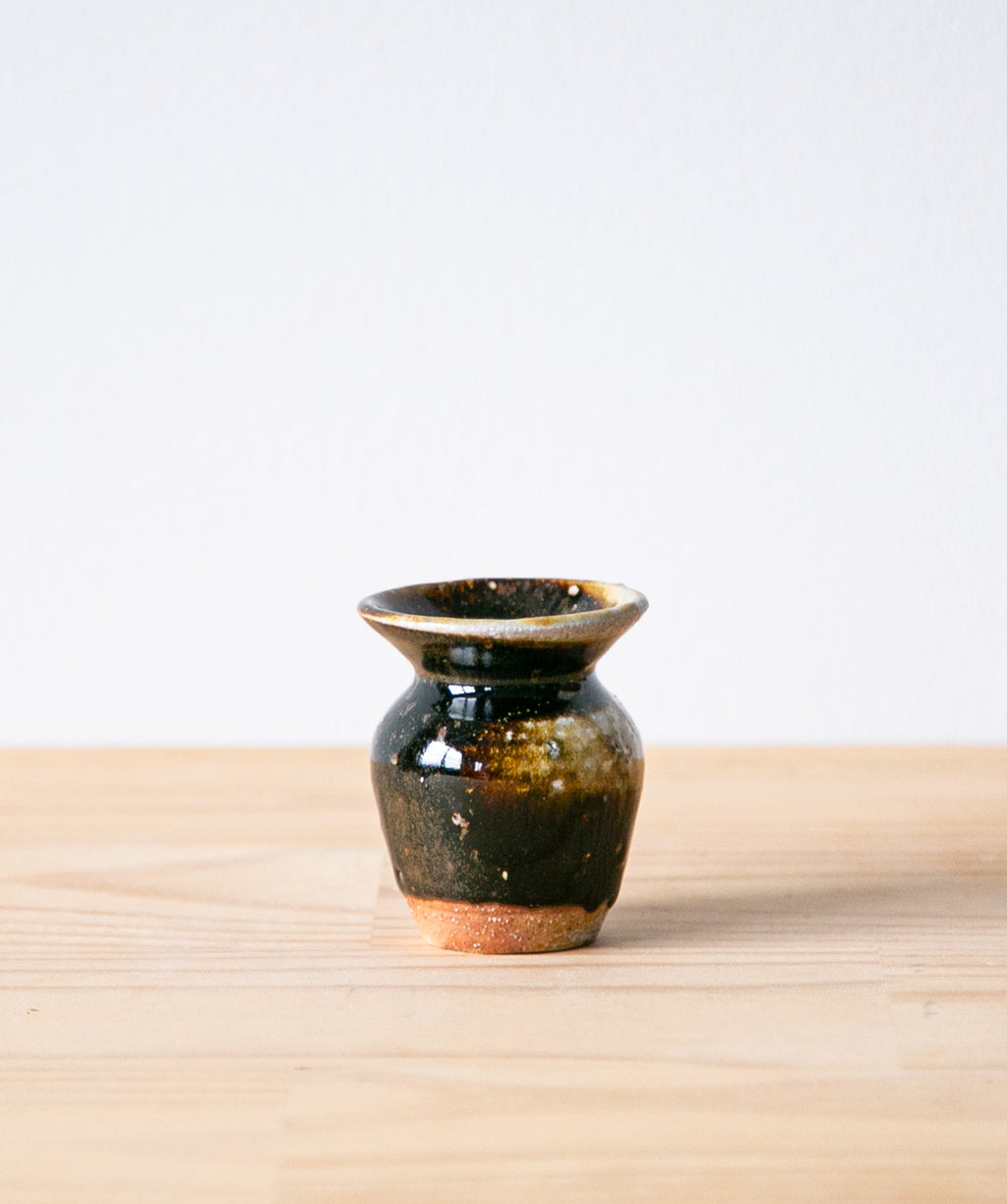 Tenmoku tulip vase
