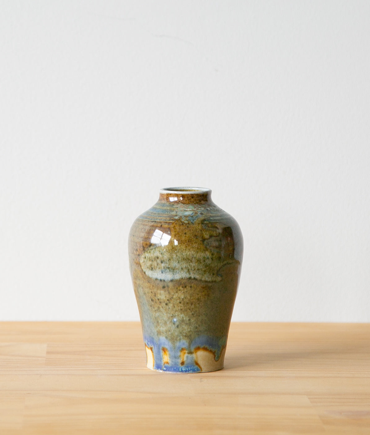 Swirled blue and brown vase