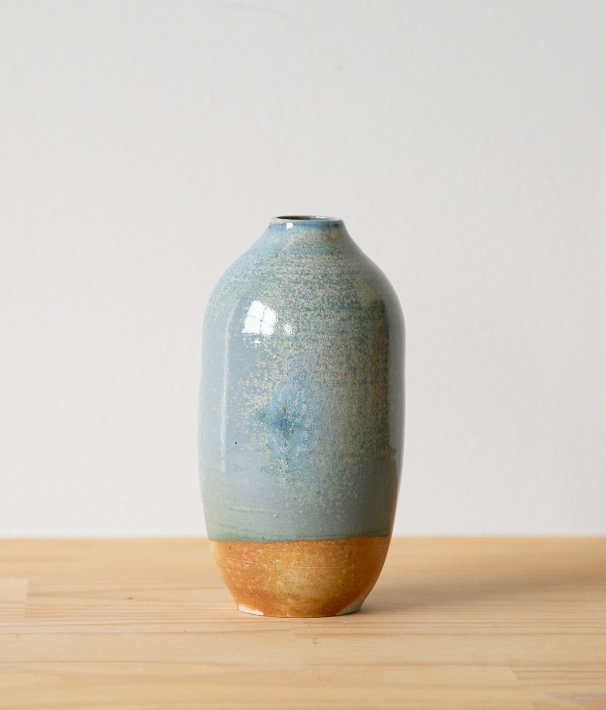 Softly shaped sky blue vase