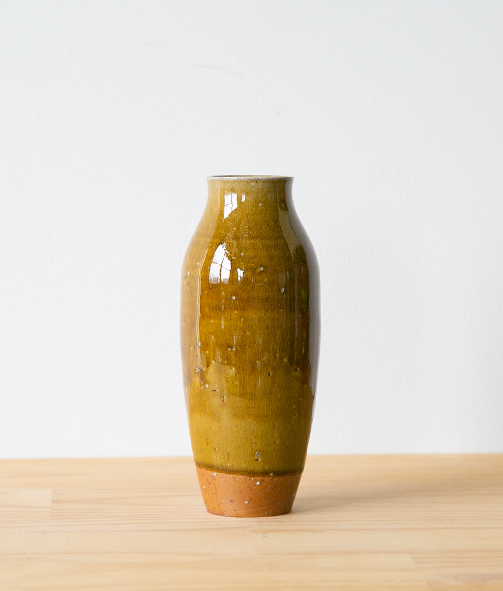 Slim honey gold vase