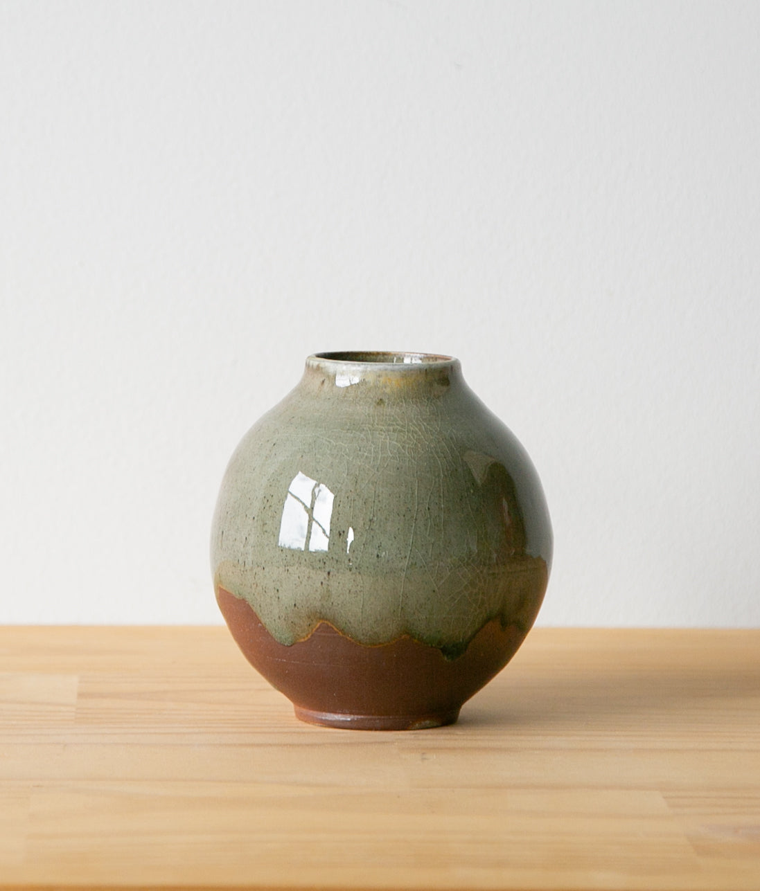 Dark celadon moon jar