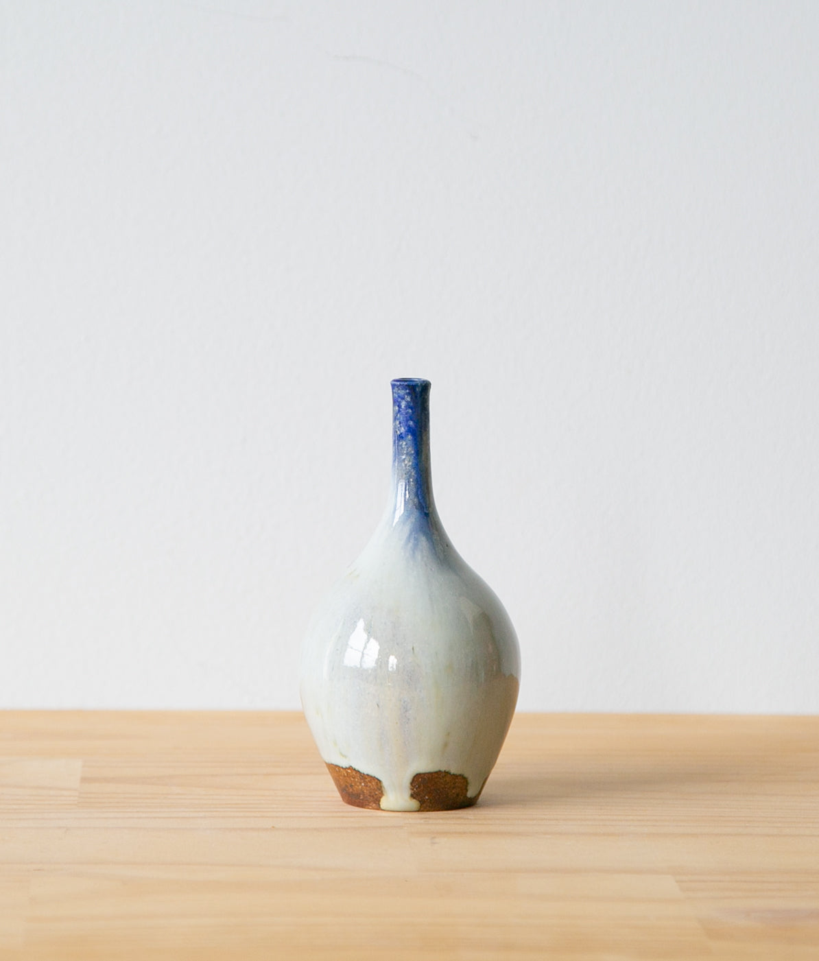 White teardrop vase with cobalt
