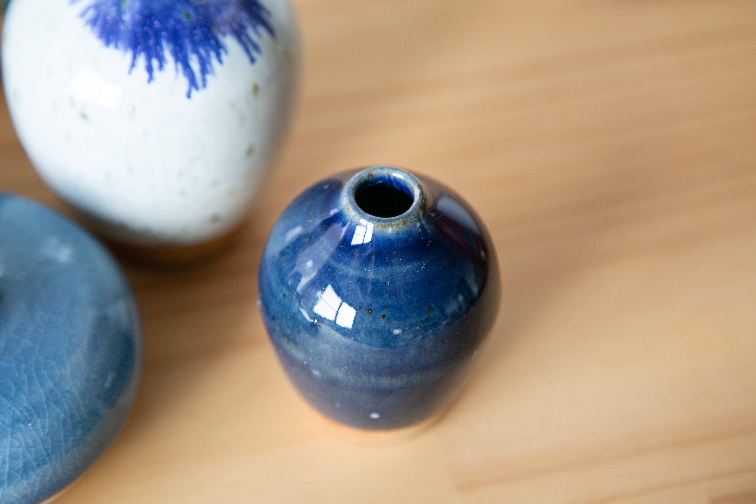 Dark blue bud vase