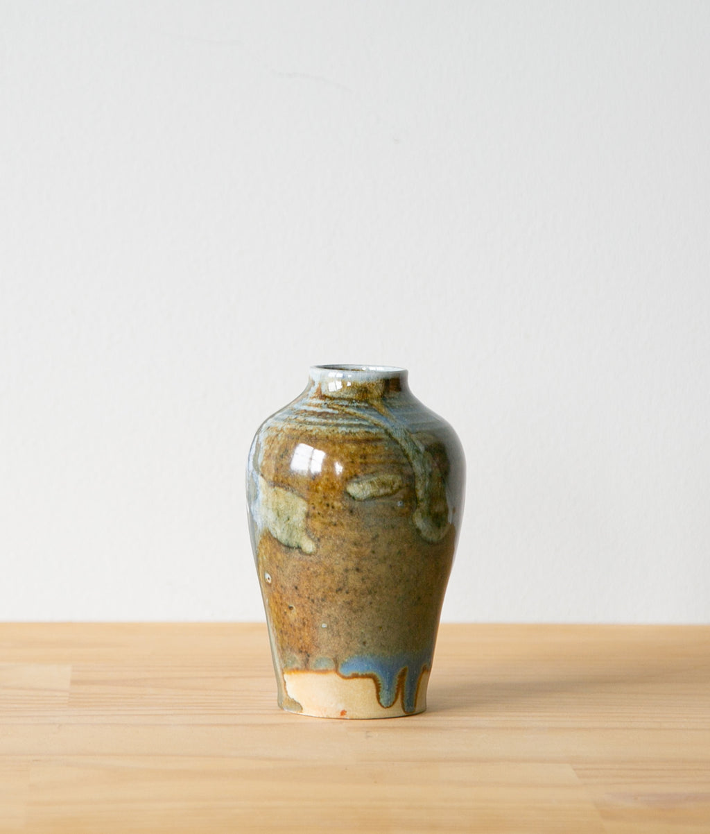 Swirled blue and brown vase