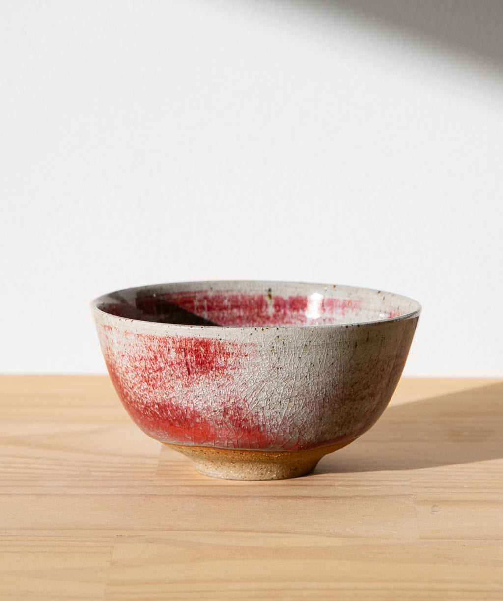 Blushing red tea bowl