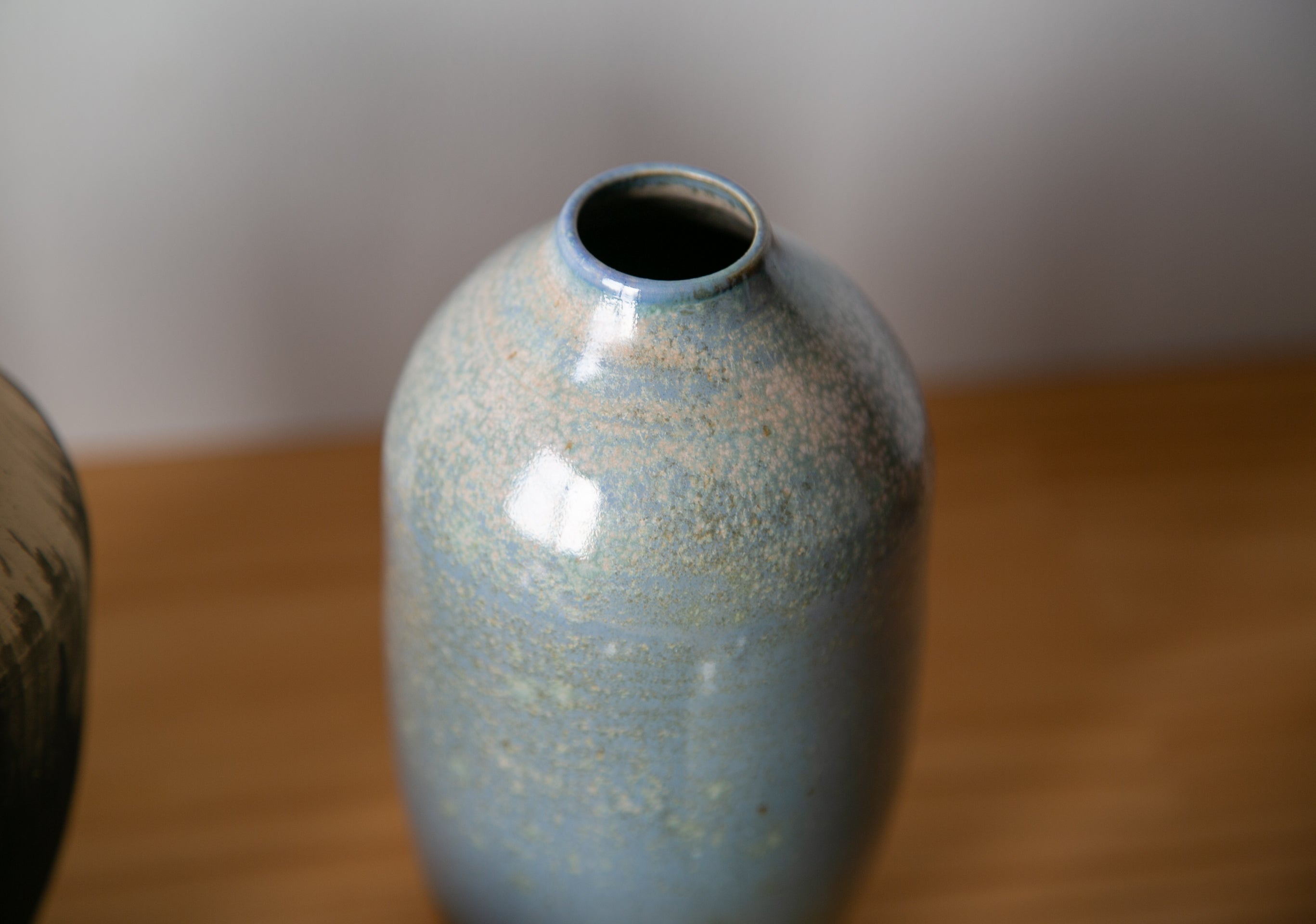 Softly shaped sky blue vase
