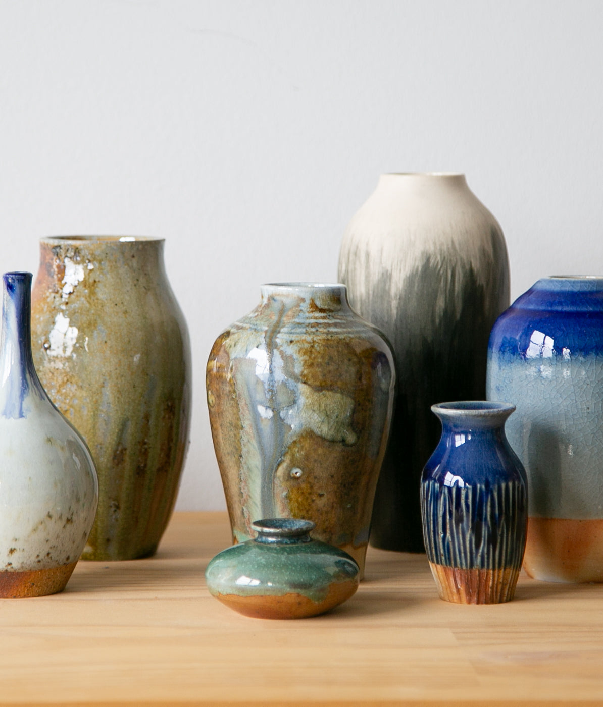 Swirled blue and brown vase