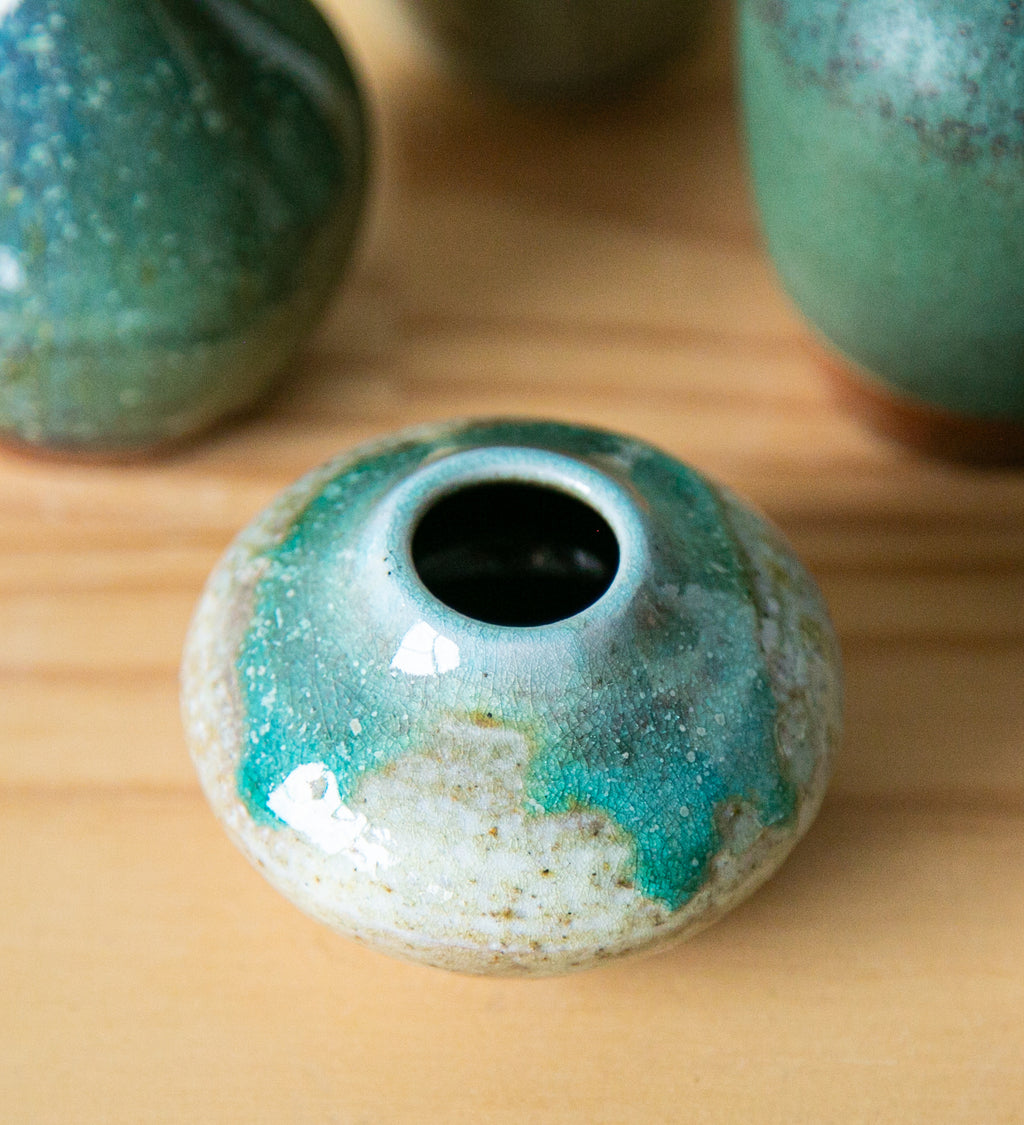 Copper drip bud vase