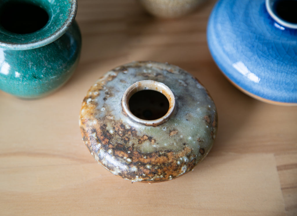 Shino granite bud vase