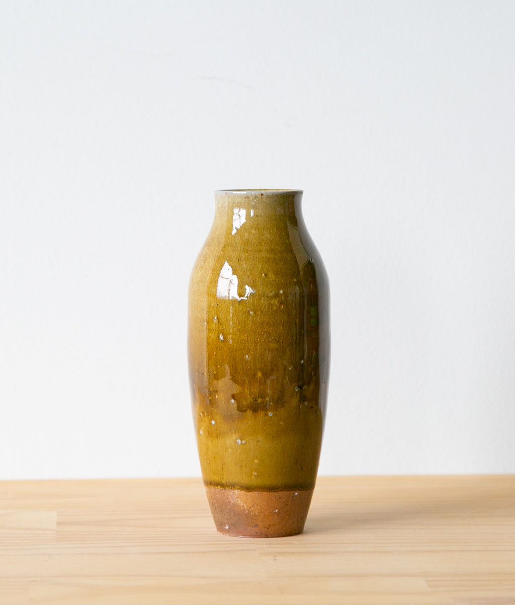 Slim honey gold vase