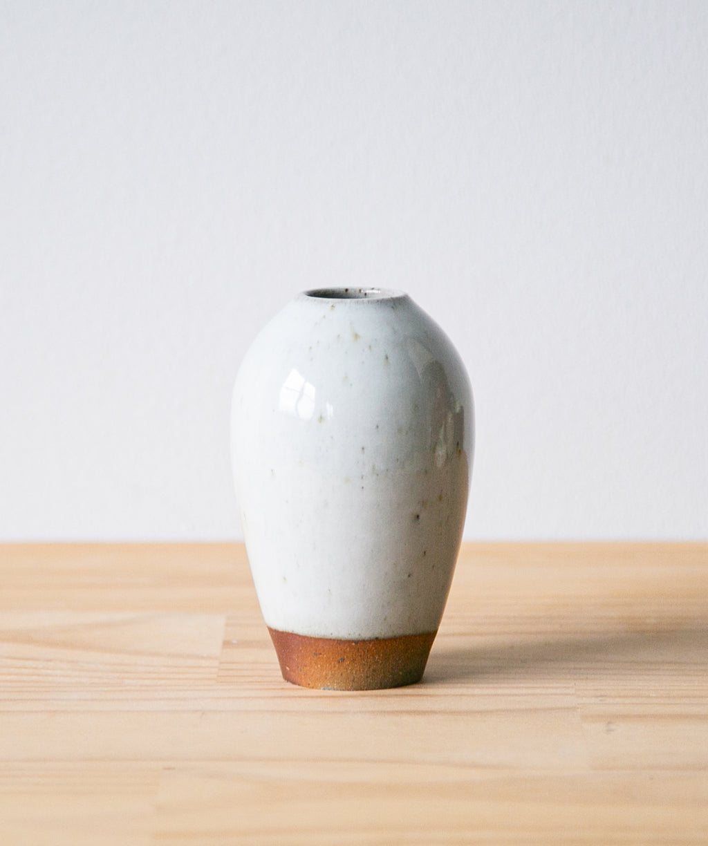 Speckled white vase