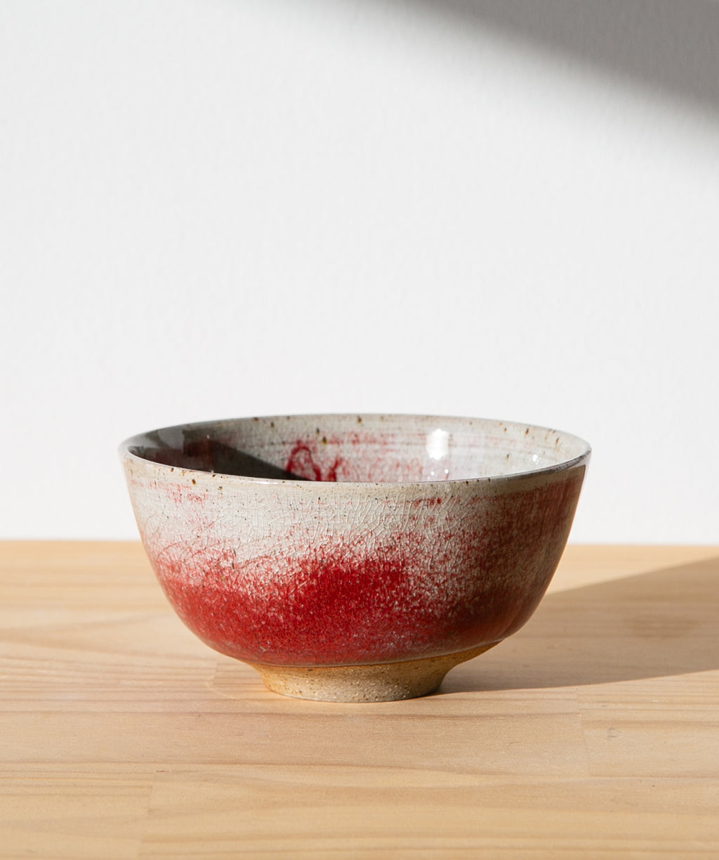Blushing red tea bowl