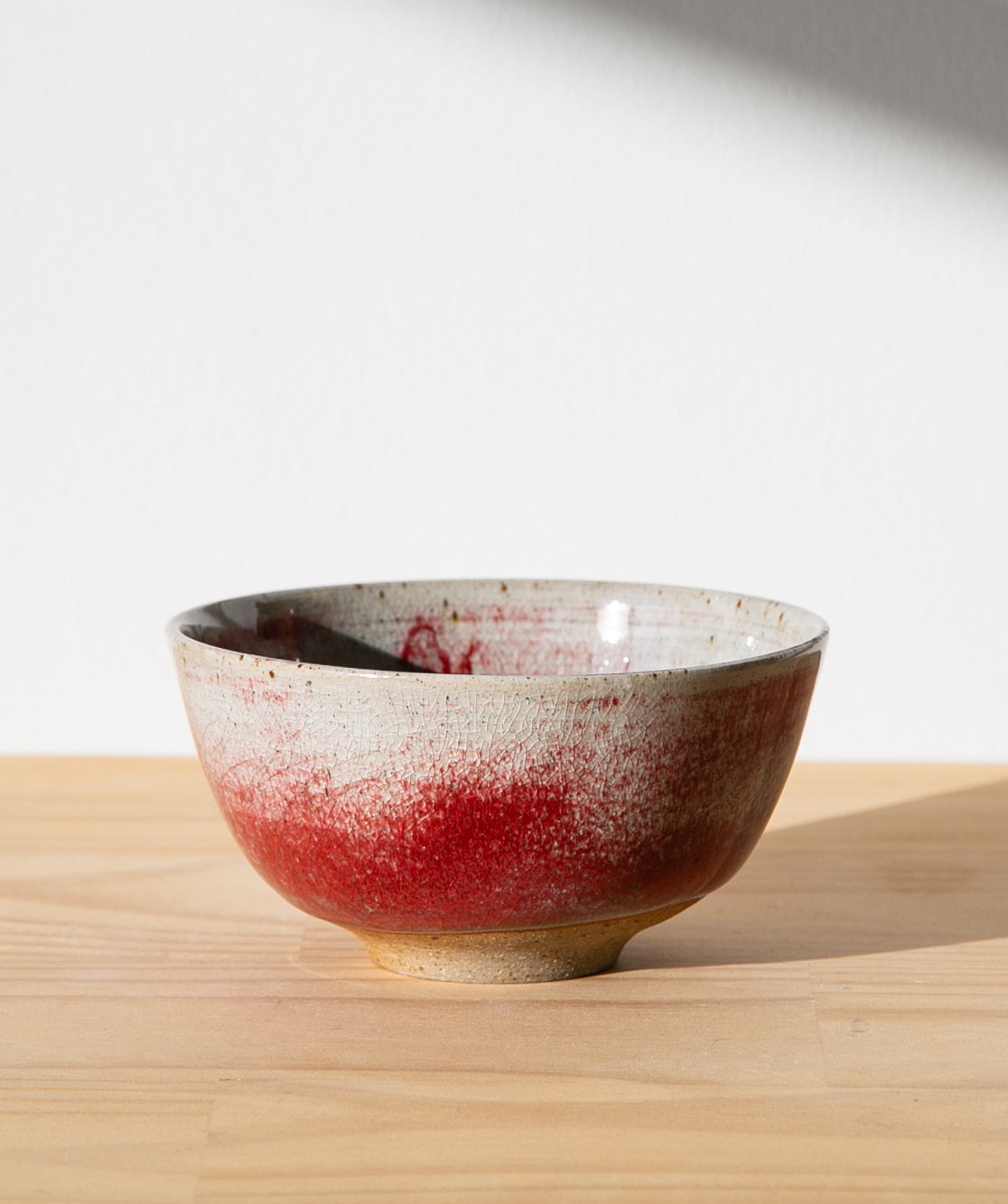 Blushing red tea bowl