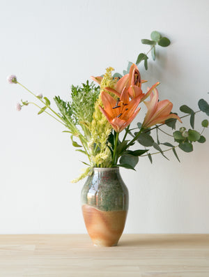 dipped green vase